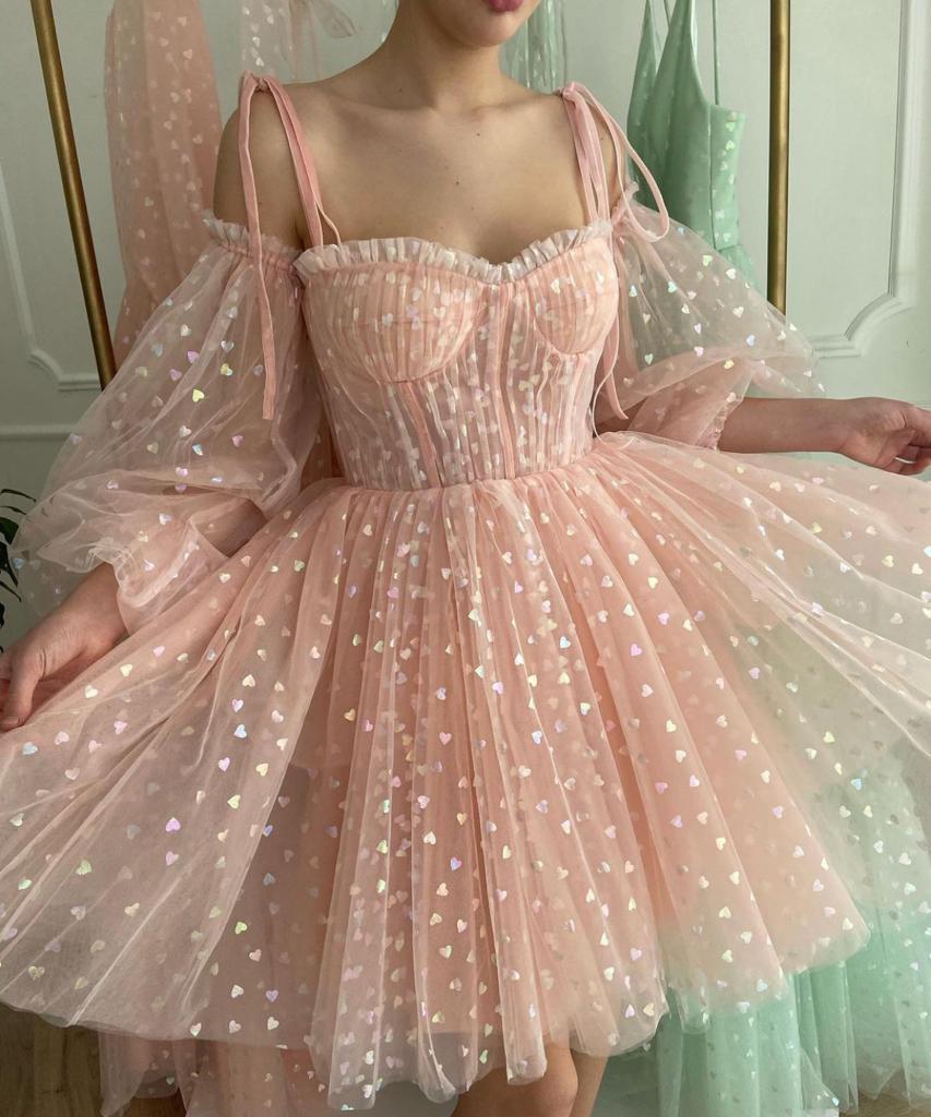 pink short dresses